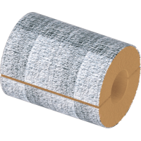 Цилиндр теплоизоляционный базальтовый вырезной фольгированный 630x60x1000 мм Г1 Ц 100 ГОСТ 23208-2022