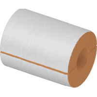 Цилиндр теплоизоляционный базальтовый вырезной оцинкованный 630x60x1000 мм Г1 Ц 100 ГОСТ 23208-2022